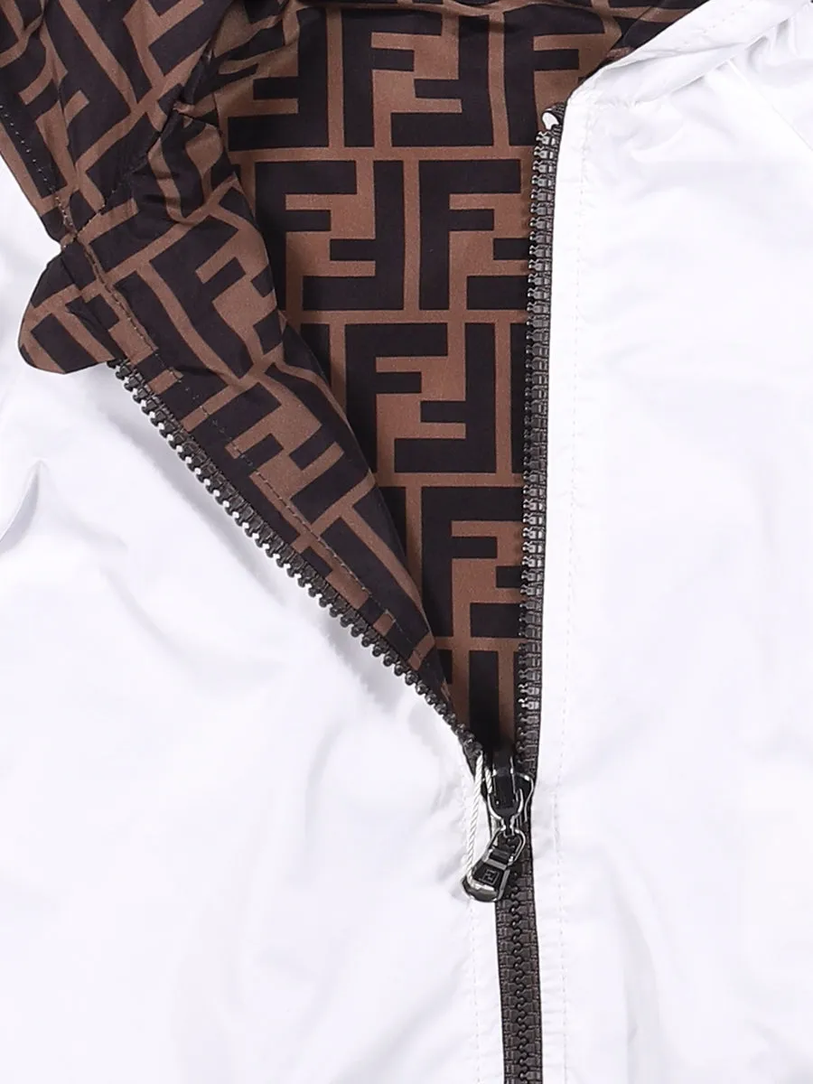 Fendi Kids FF Allover Reversible Hooded Jacket