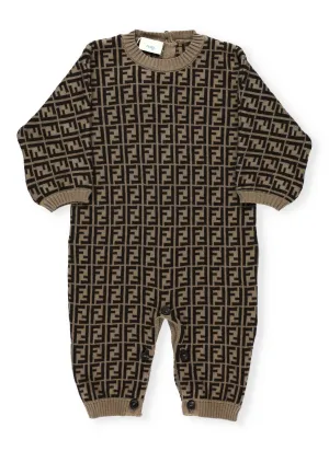 Fendi Kids FF Intarsia Knit Onesie