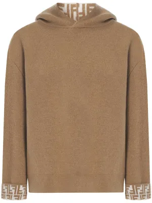 Fendi Kids FF Logo Trim Hoodie