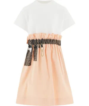 Fendi Kids FF Motif Belt Printed Dress