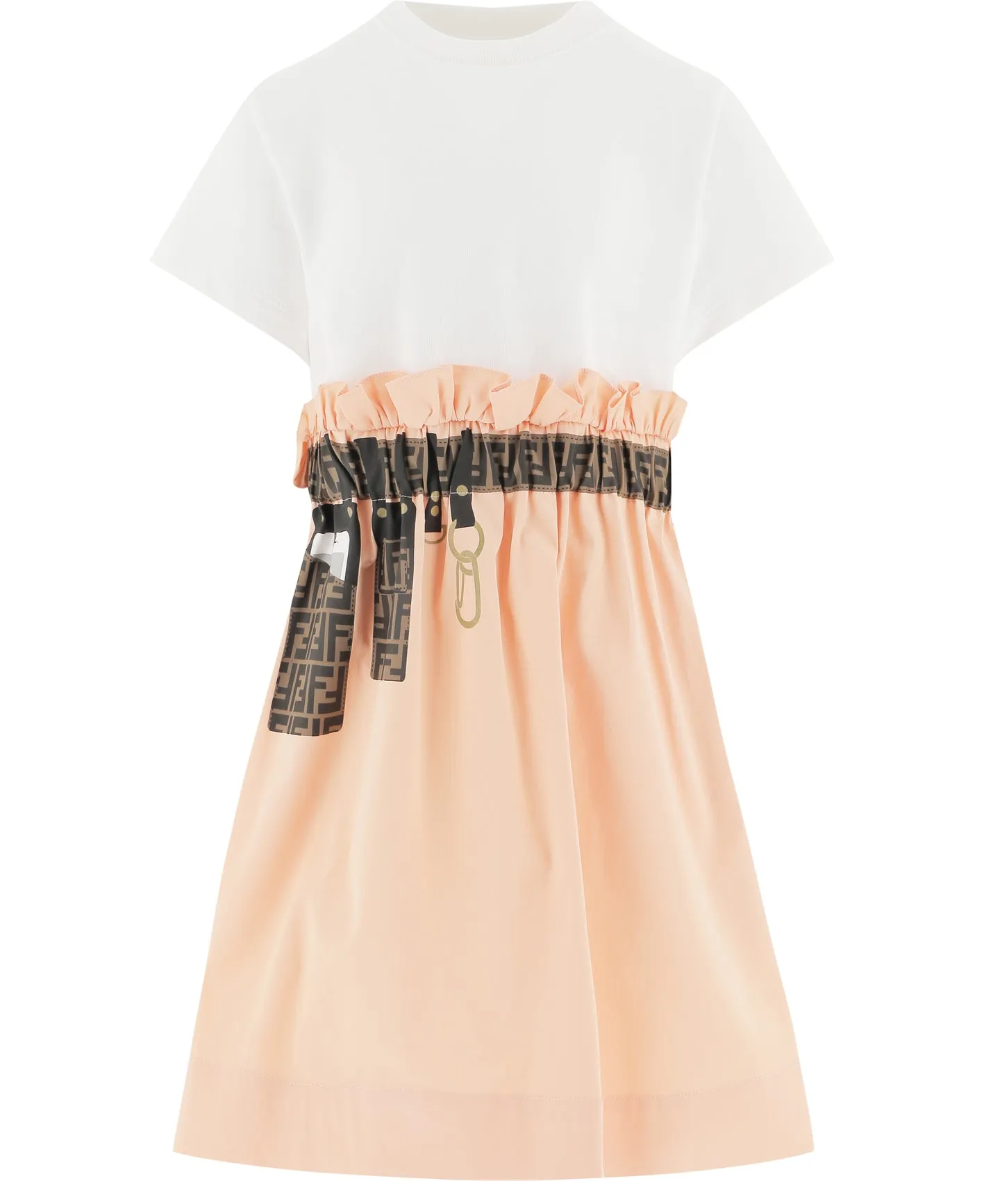 Fendi Kids FF Motif Belt Printed Dress