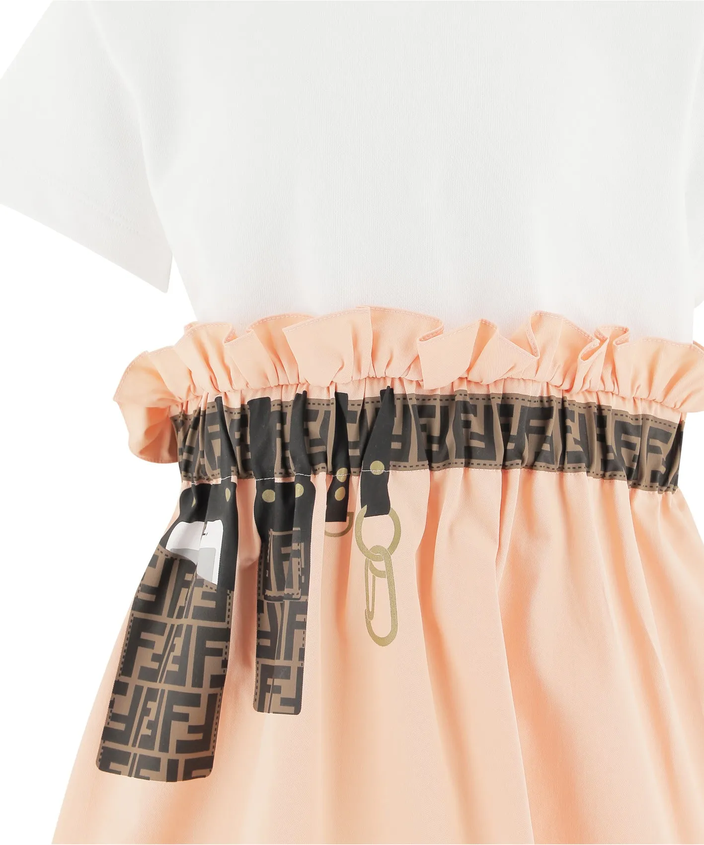 Fendi Kids FF Motif Belt Printed Dress