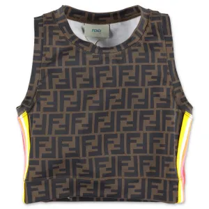Fendi Kids FF Motif Crop Top