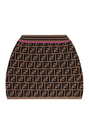 Fendi Kids FF Motif Knit Skirt