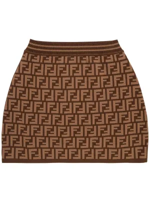 Fendi Kids FF Motif Knit Skirt