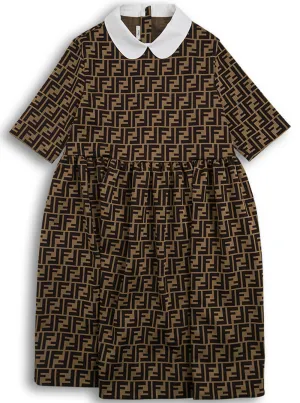 Fendi Kids FF Motif Short-Sleeve Dress