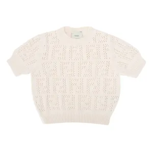 Fendi Kids FF Motif Short Sleeve Knit Jumper
