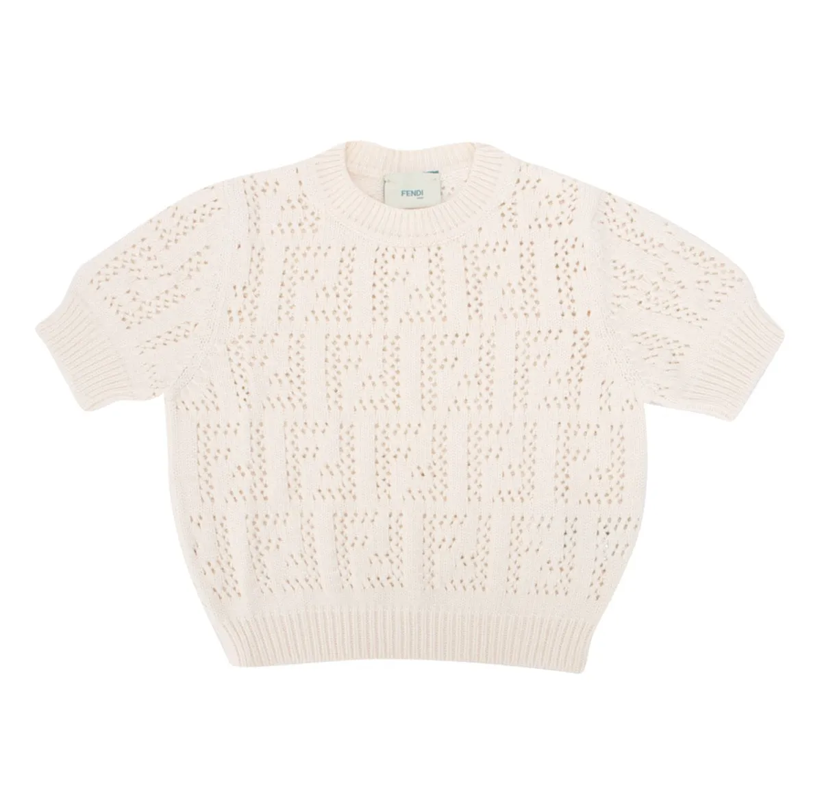 Fendi Kids FF Motif Short Sleeve Knit Jumper