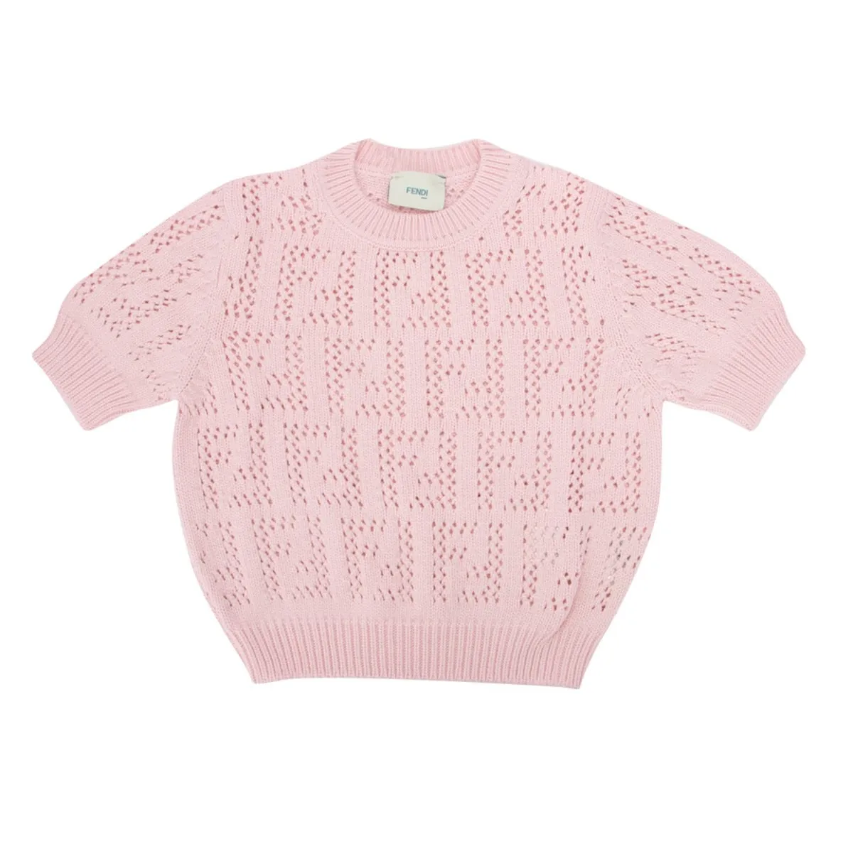 Fendi Kids FF Motif Short Sleeve Knit Jumper