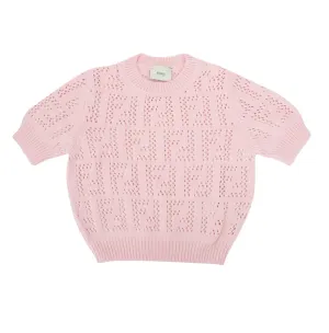 Fendi Kids FF Motif Short Sleeve Knit Jumper