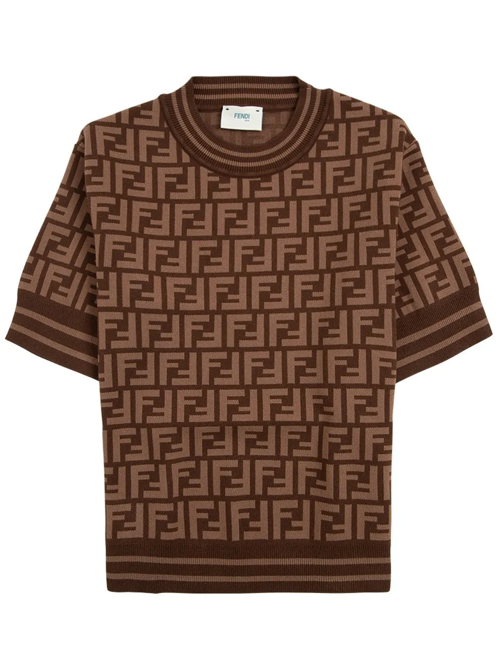Fendi Kids FF Motif Short-Sleeve Knit Top