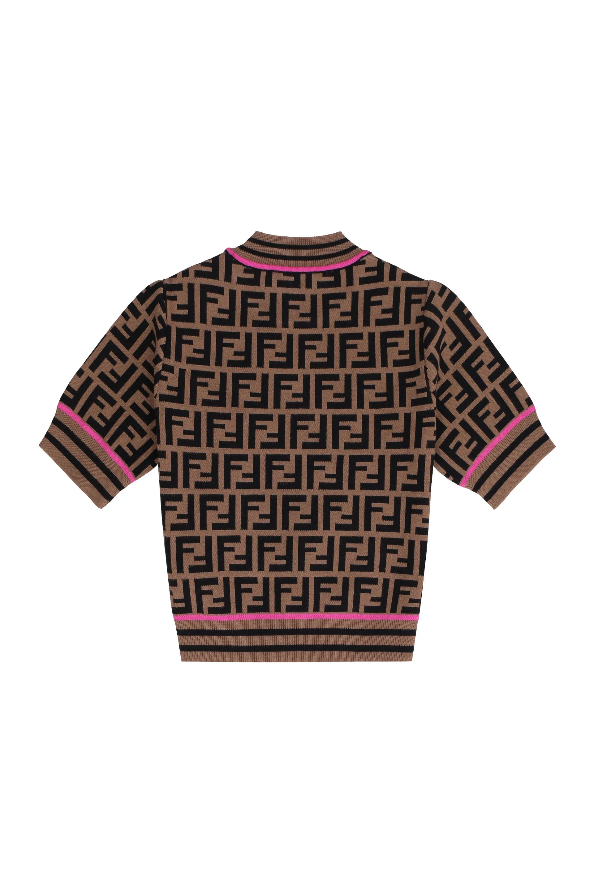 Fendi Kids FF Motif Short Sleeve Knit Top