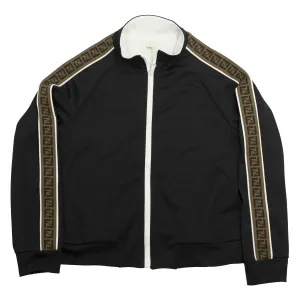 Fendi Kids FF Striped Zipped Sweater