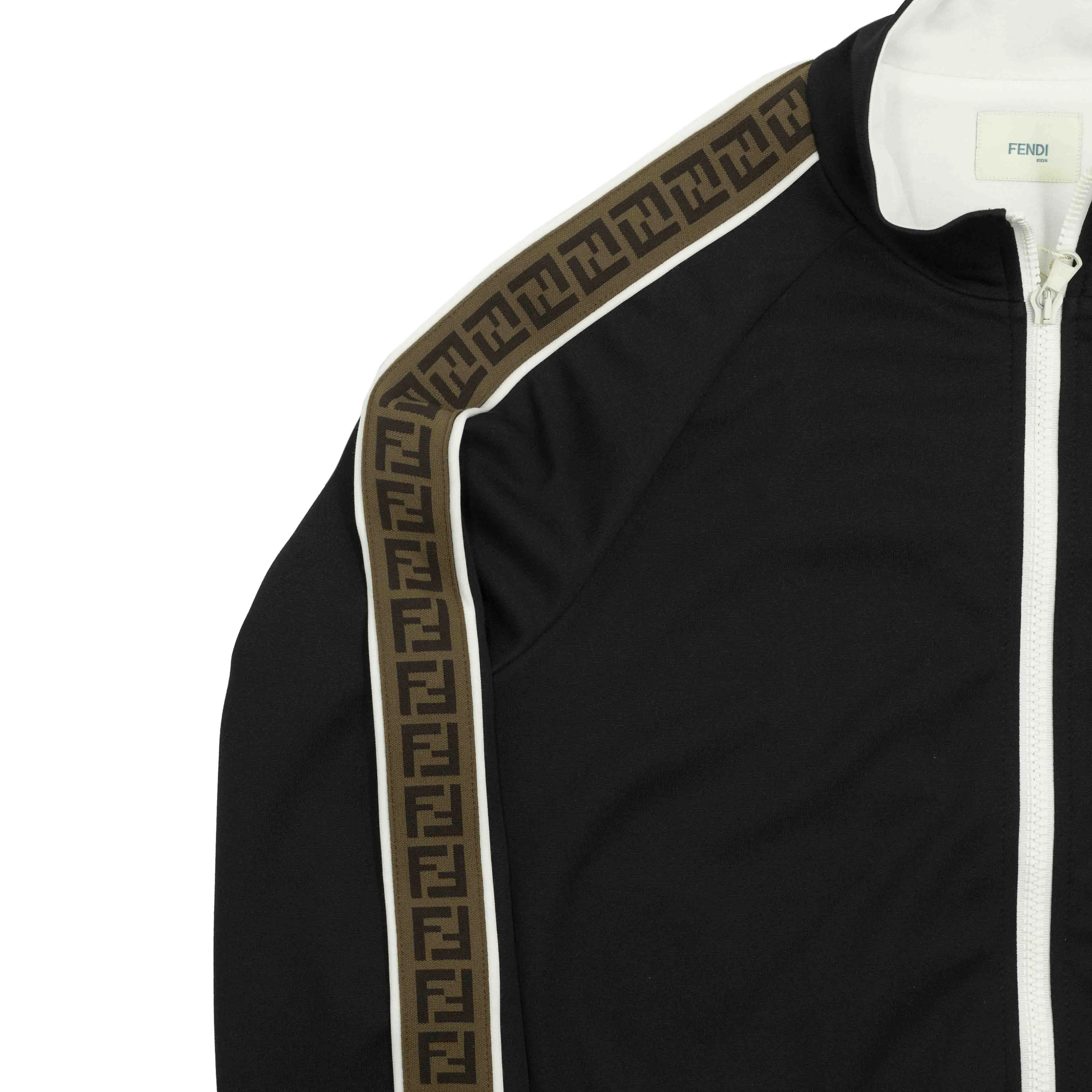 Fendi Kids FF Striped Zipped Sweater