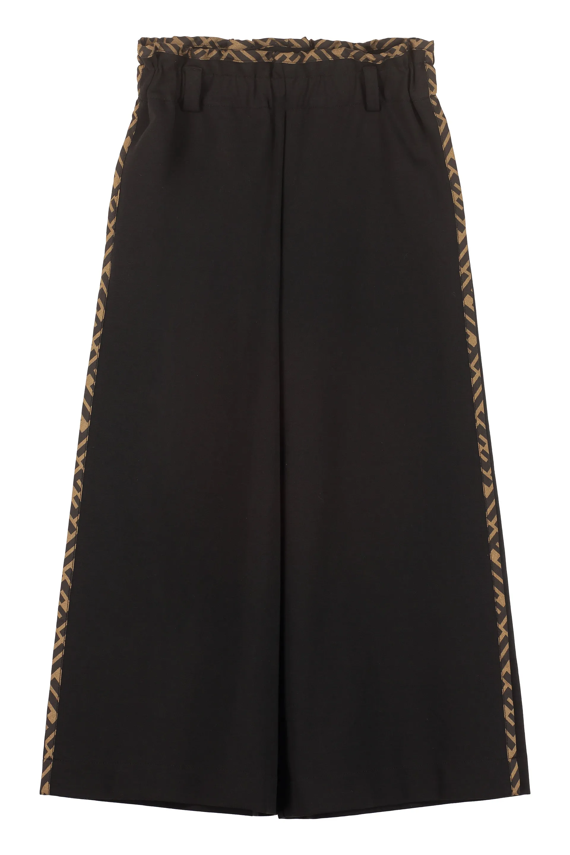 Fendi Kids FF Trim Wide Leg Pants