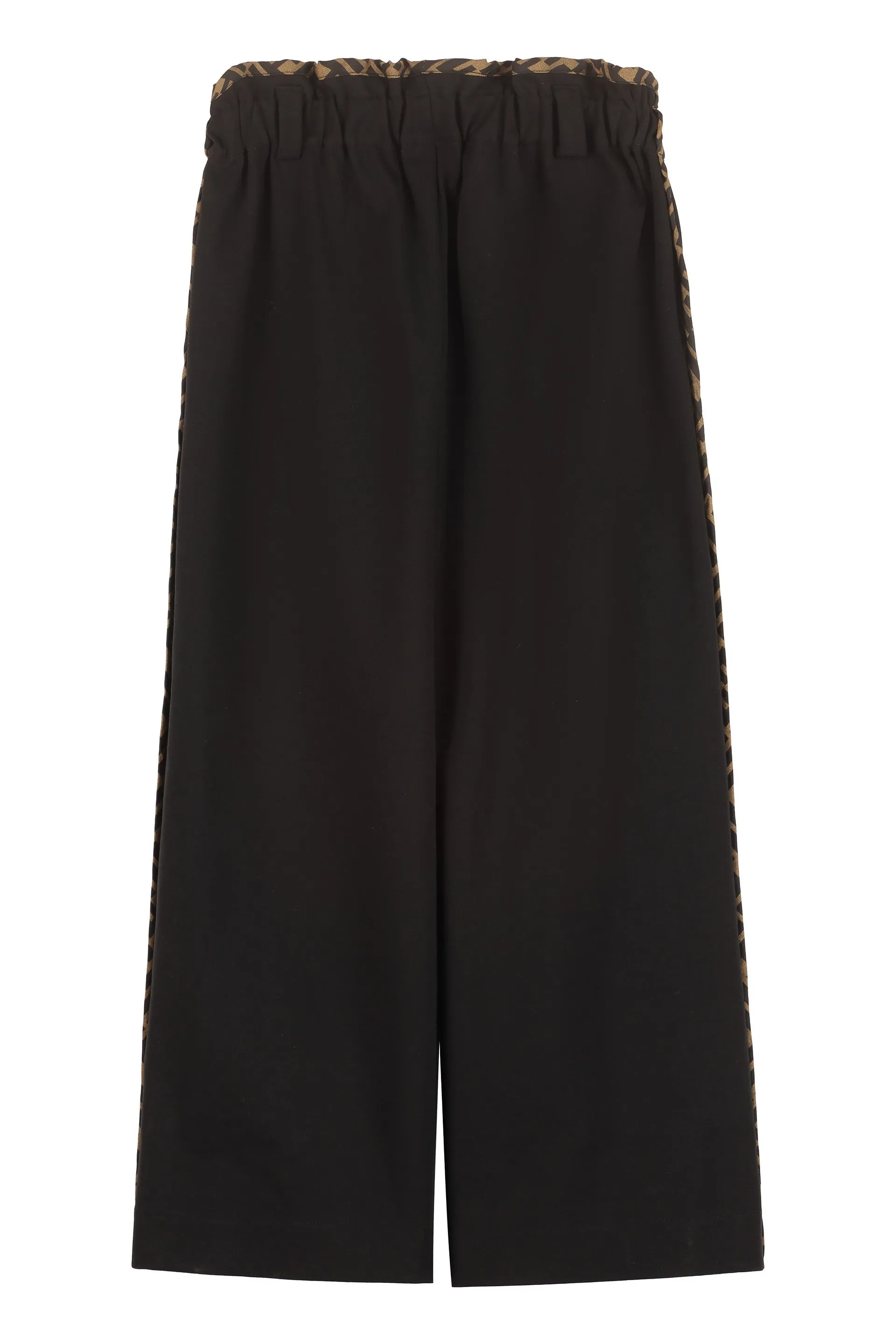 Fendi Kids FF Trim Wide Leg Pants