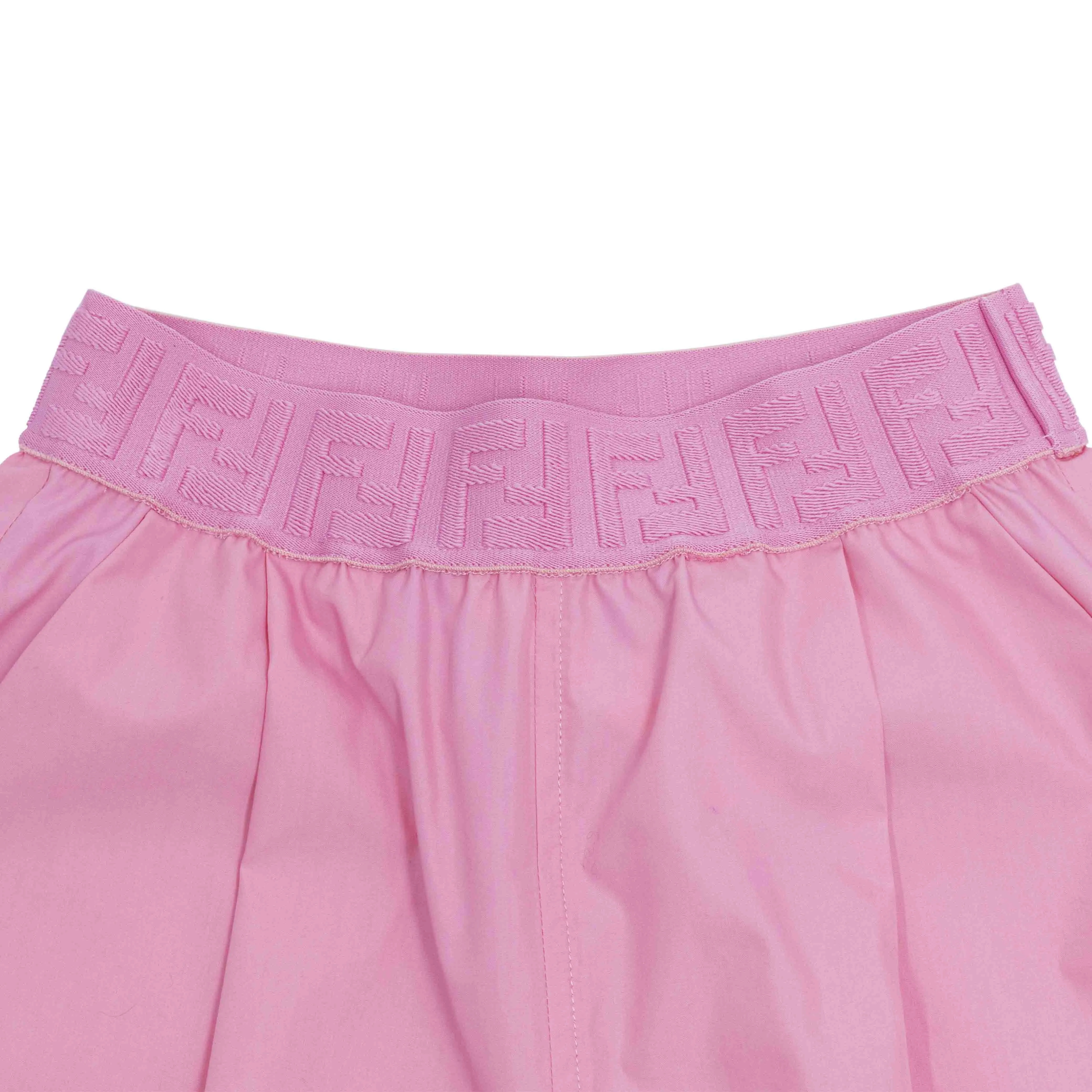 Fendi Kids FF Waistband Wide-Leg Pants