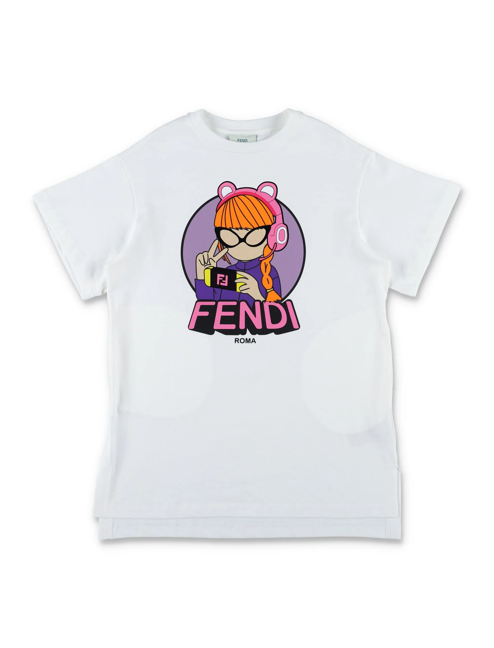 Fendi Kids Graphic Printed Crewneck T-Shirt