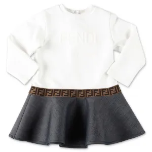 Fendi Kids Logo Embossed FF Tape Dress