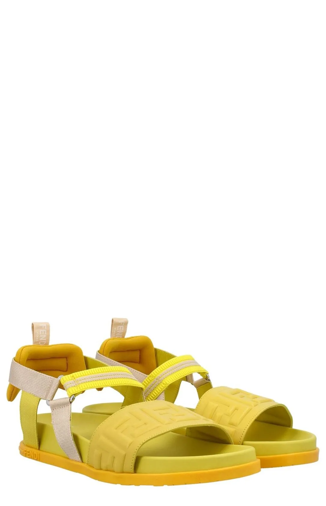 Fendi Kids Logo Embossed Open Toe Sandals