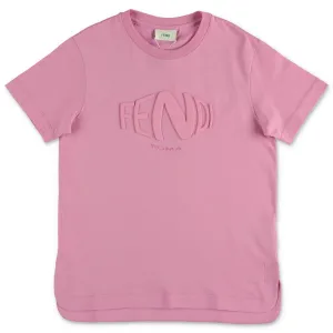 Fendi Kids Logo Embossed T-Shirt