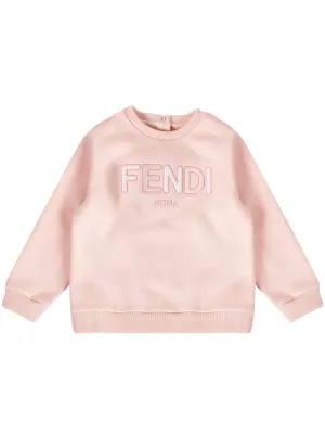 Fendi Kids Logo Embroidered Crewneck Sweatshirt