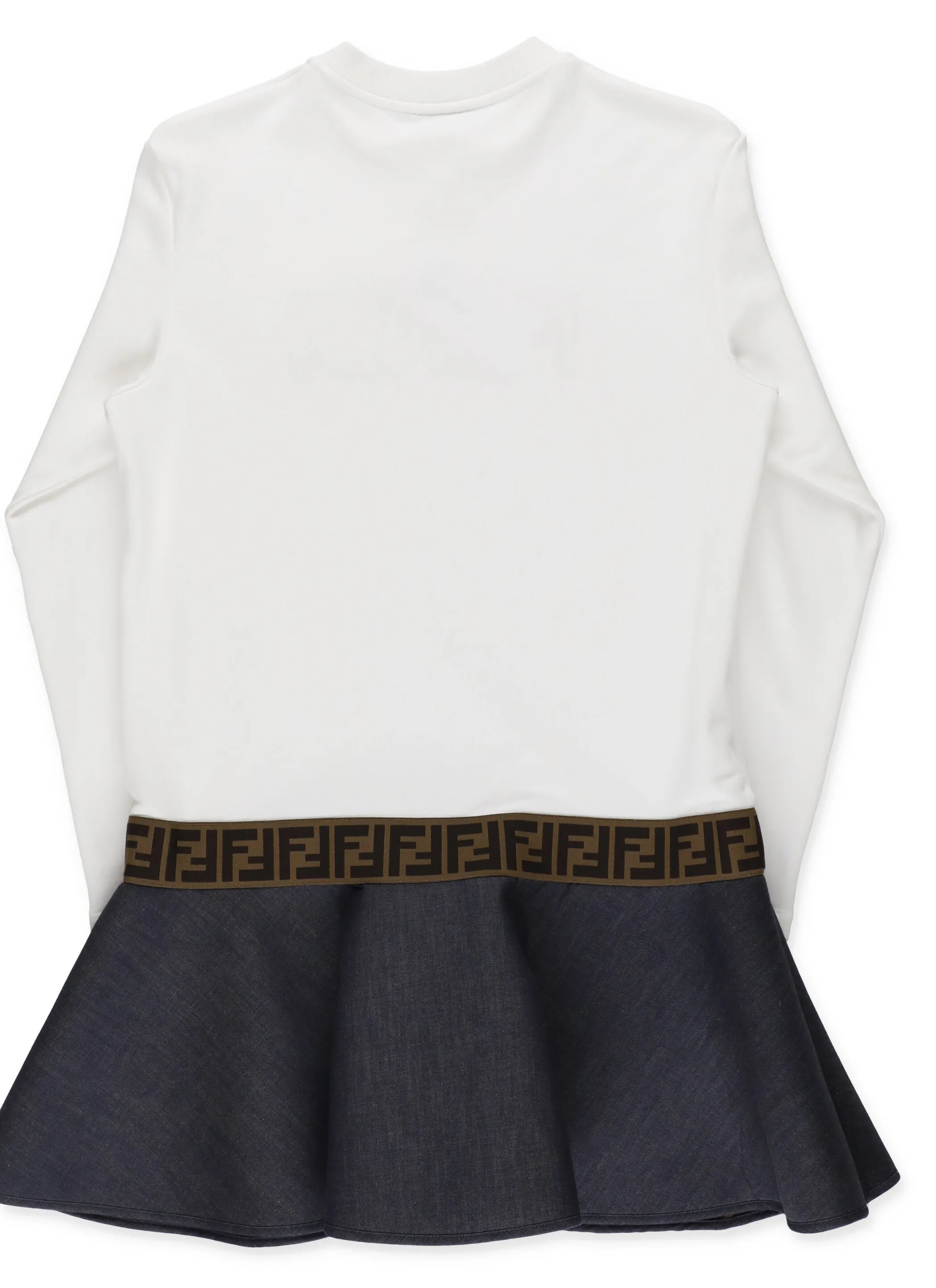 Fendi Kids Logo Embroidered Flared Dress