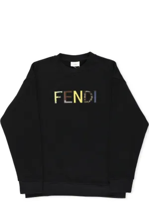 Fendi Kids Logo Embroidered Sweatshirt