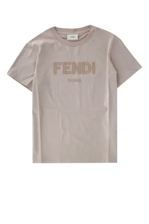 Fendi Kids Logo Embroidered T-Shirt