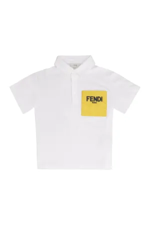 Fendi Kids Logo Pocket Polo Shirt