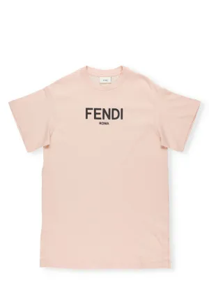 Fendi Kids Logo Print Crewneck T-Shirt