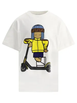 Fendi Kids Logo Printed Crewneck T-Shirt
