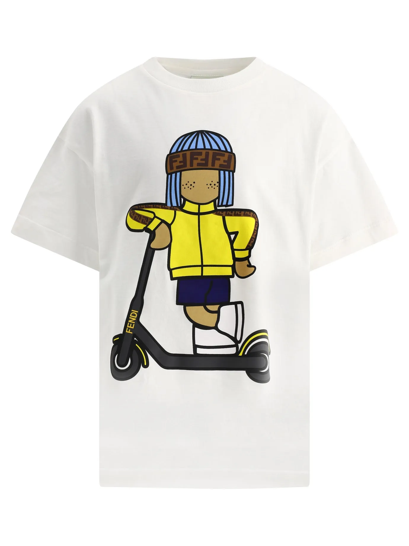 Fendi Kids Logo Printed Crewneck T-Shirt