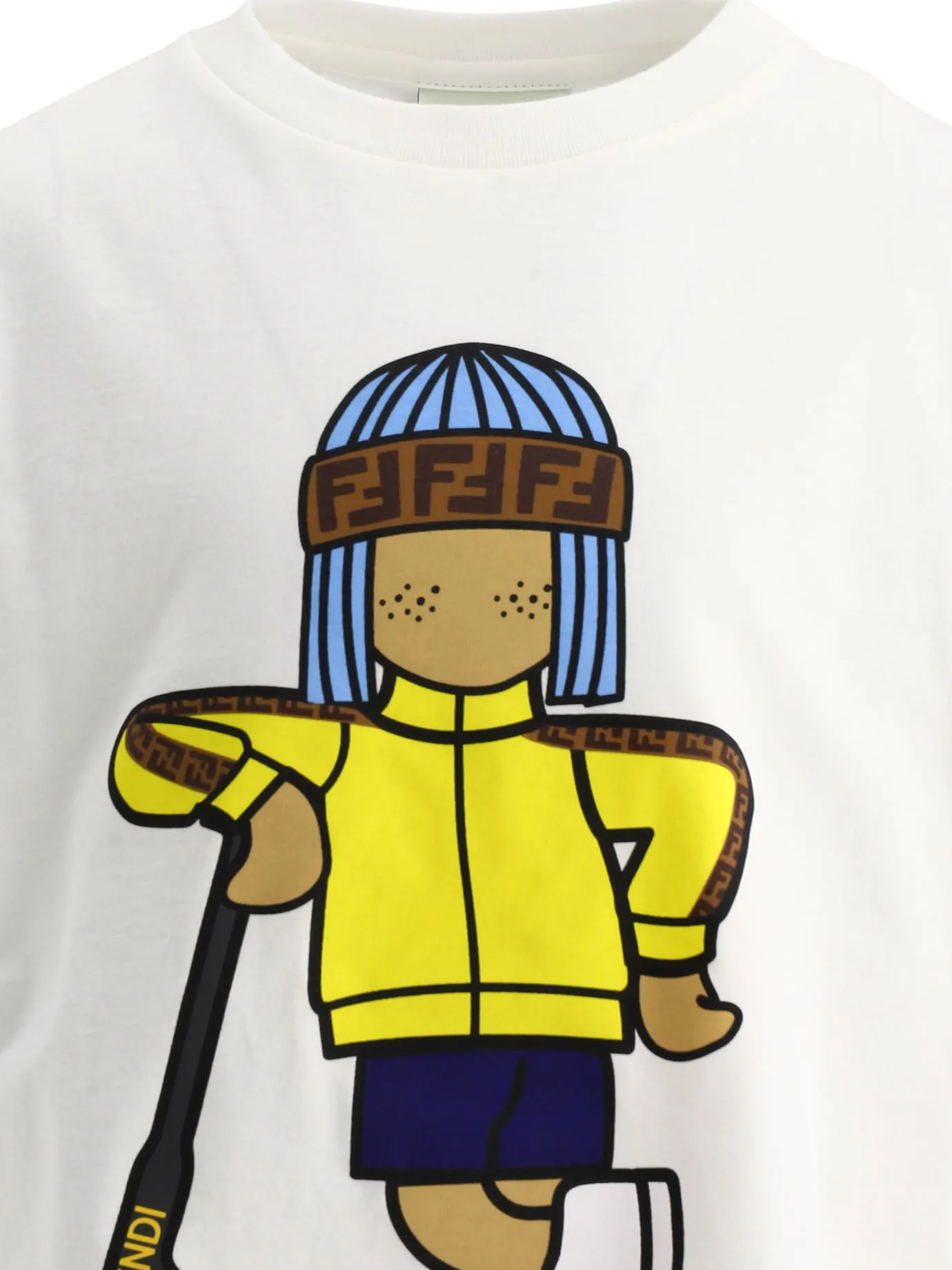 Fendi Kids Logo Printed Crewneck T-Shirt