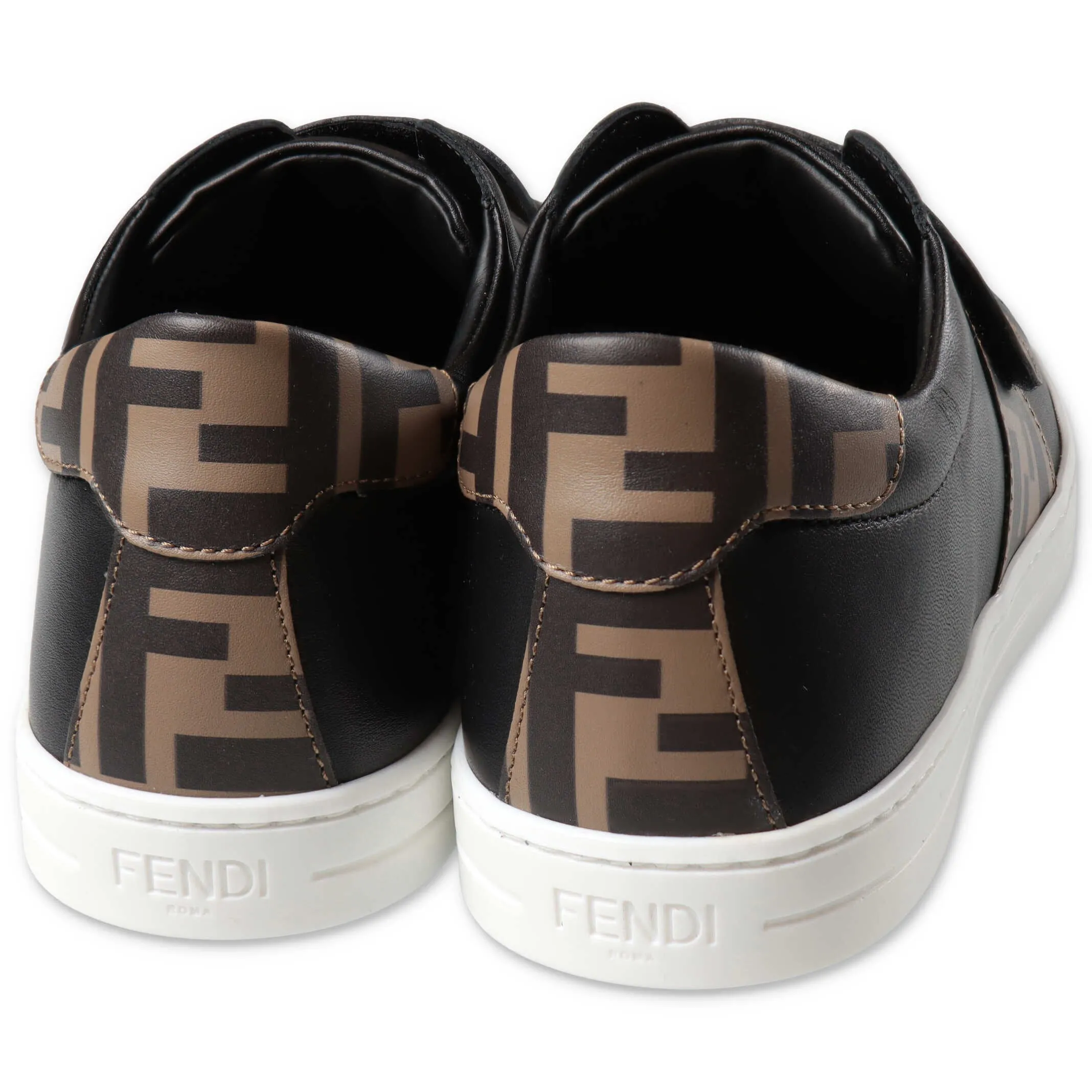 Fendi Kids Monogram Strap Sneakers
