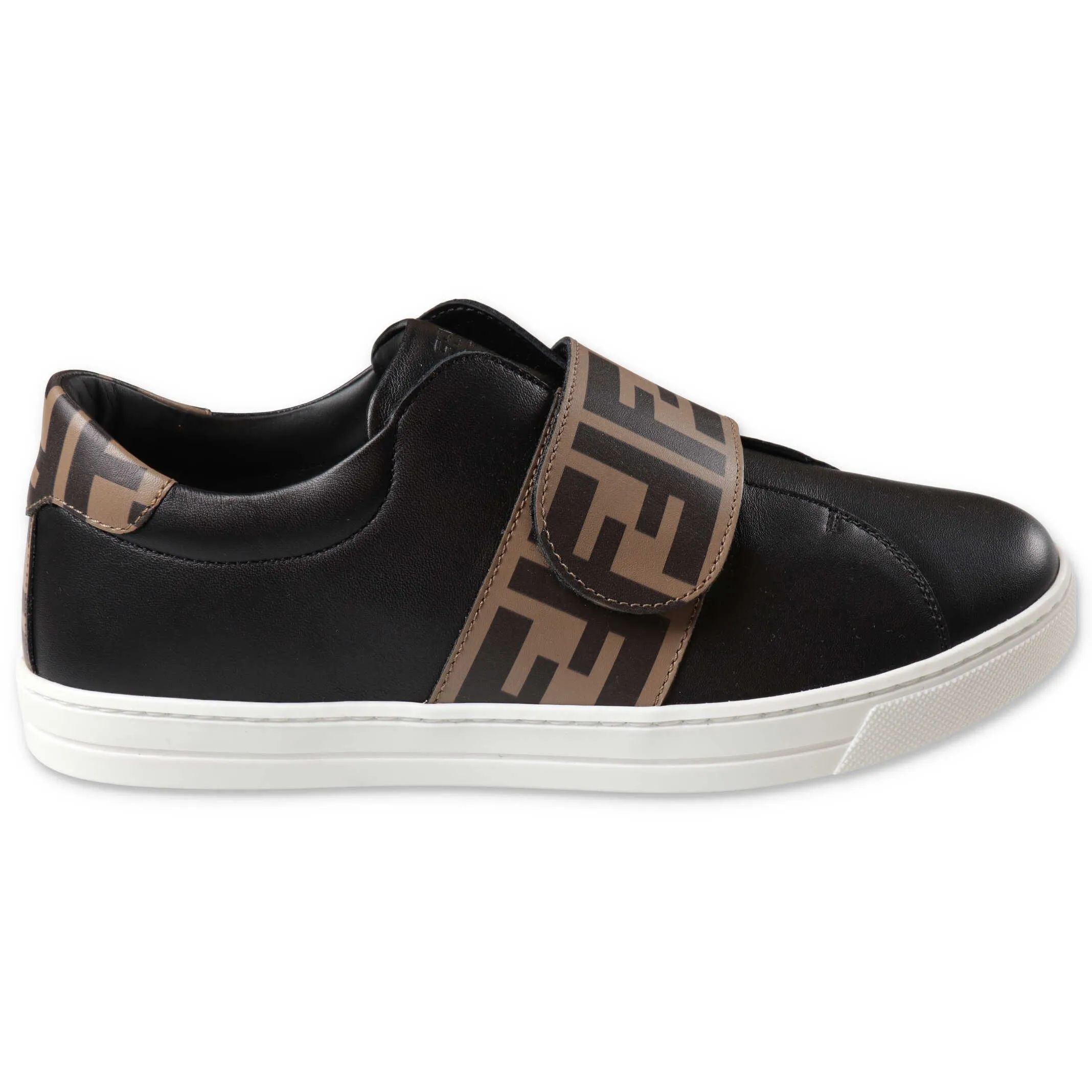 Fendi Kids Monogram Strap Sneakers