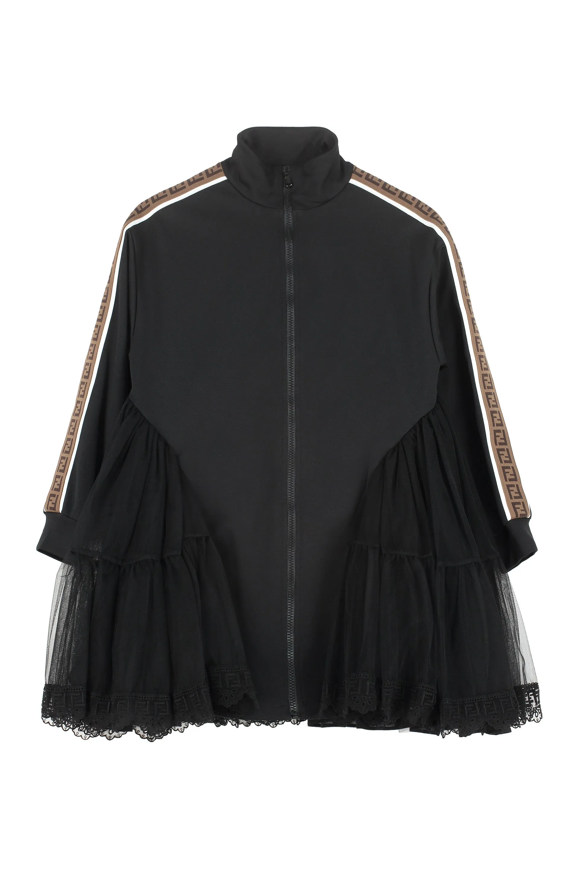 Fendi Kids Ruffled Tulle Zipped Dress