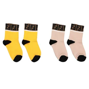 Fendi Kids Two-Pack FF Motif Socks
