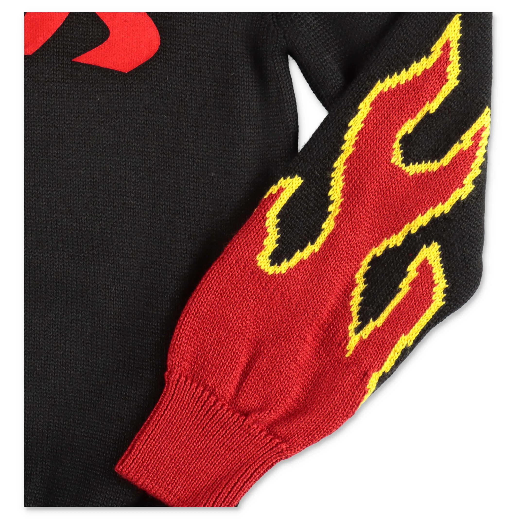GCDS Kids Flame Logo Intarsia-Knit Sweater