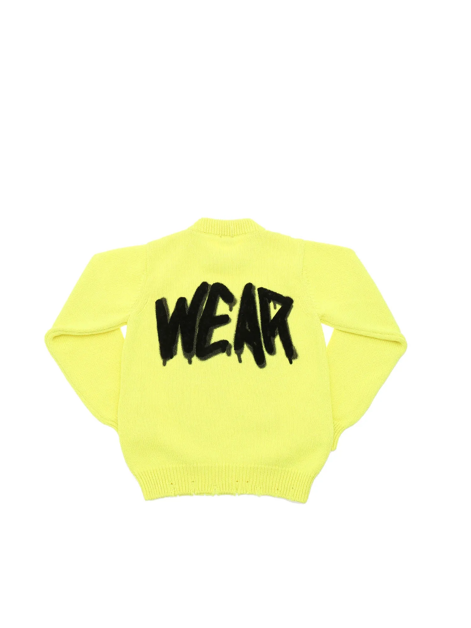 GCDS Kids Graffiti Logo Distressed Knit Sweater