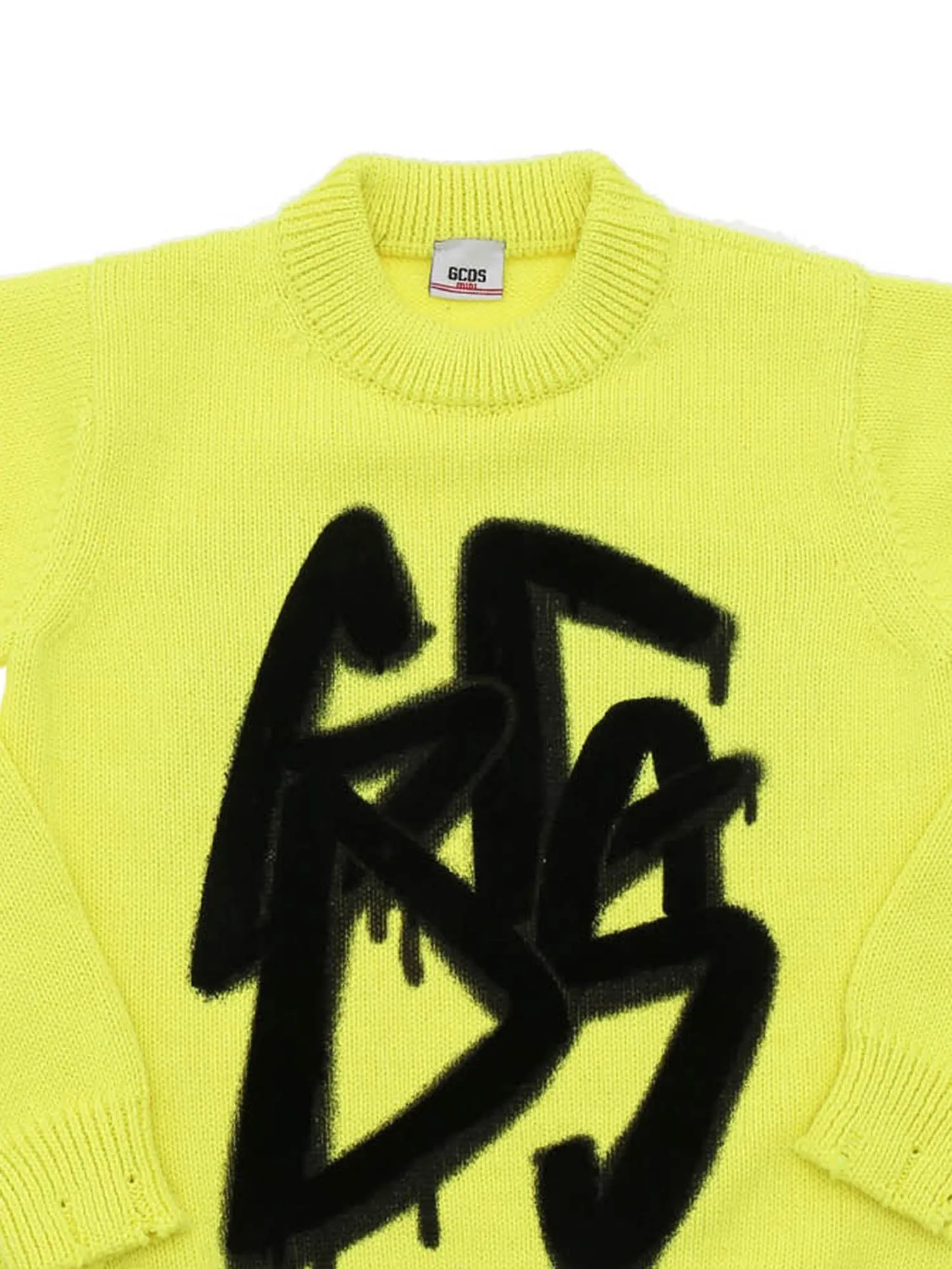 GCDS Kids Graffiti Logo Distressed Knit Sweater