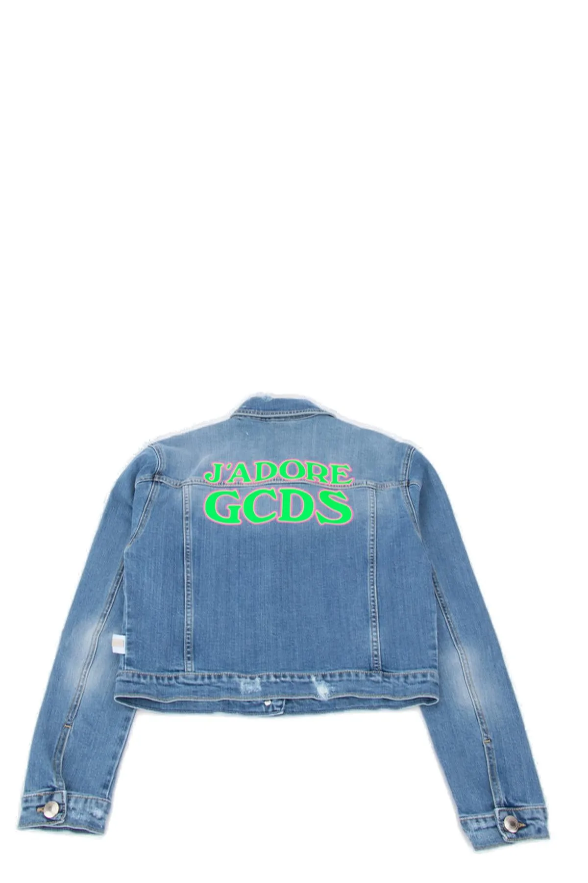 GCDS Kids Logo Print Denim Jacket