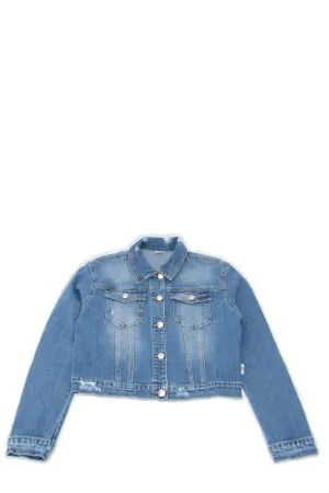 GCDS Kids Logo Print Denim Jacket