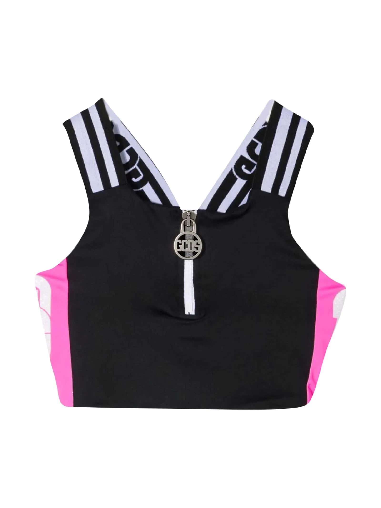 GCDS Kids Logo Printed Crop Top