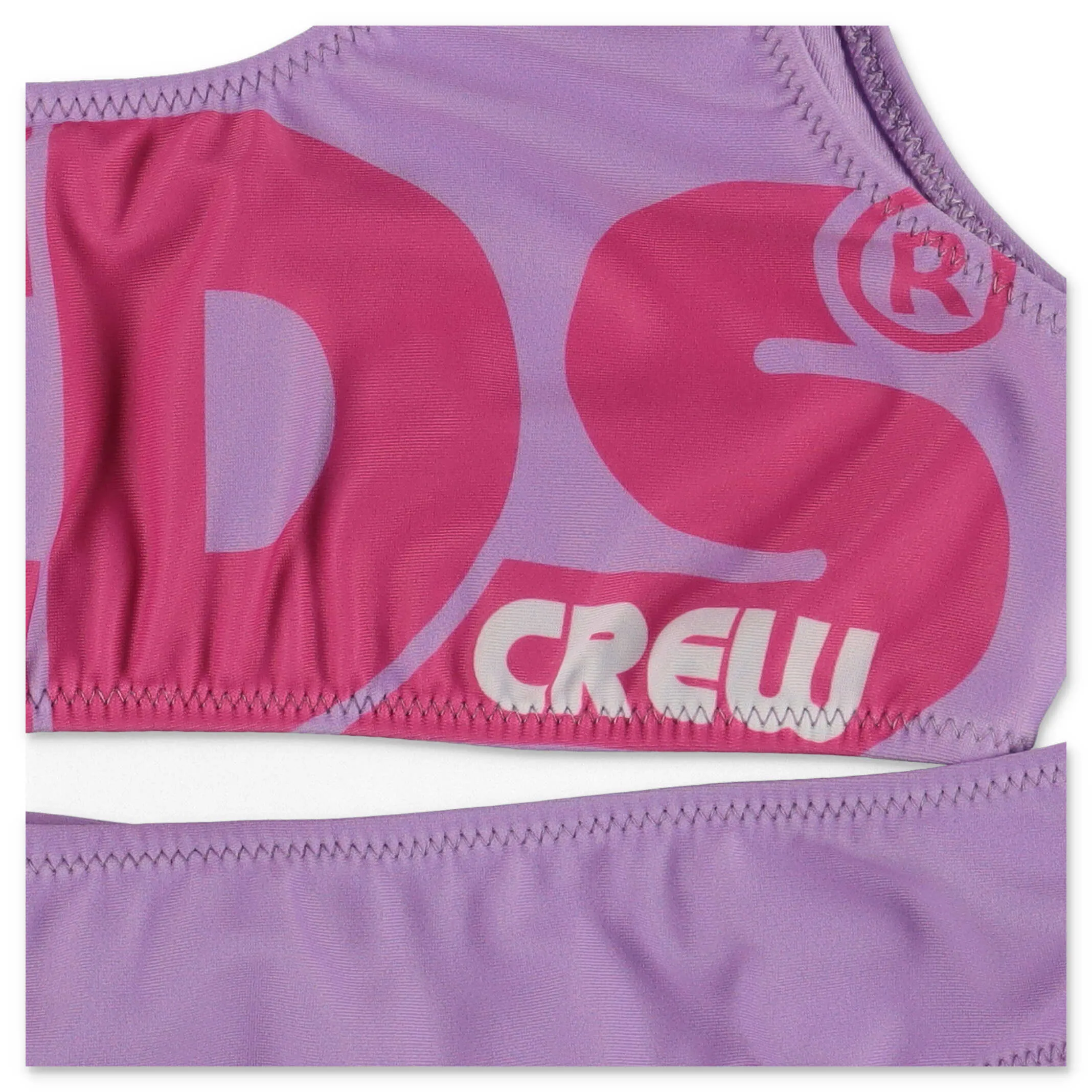 GCDS Kids Logo Printed One Shoulder Bikini Set