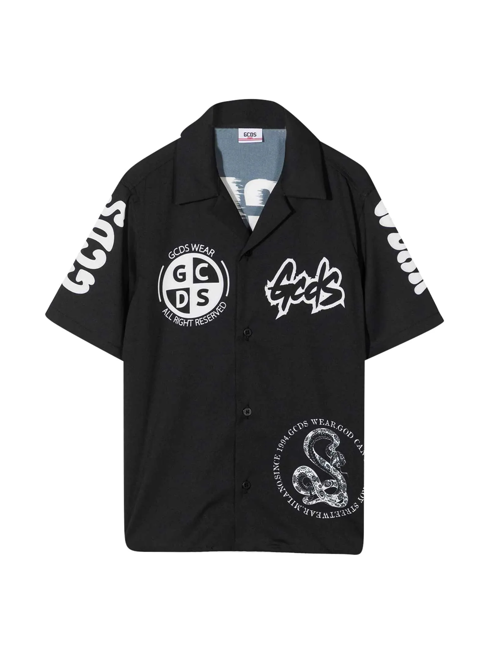 GCDS Kids Logo Printed Short Sleeve Shirt