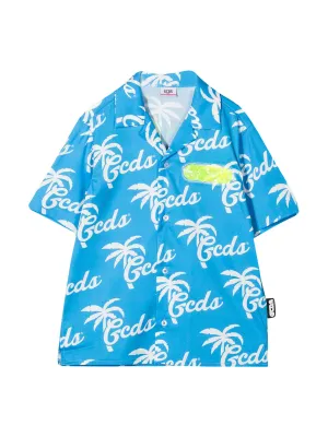 GCDS Kids Logo Printed Short Sleeve Shirt
