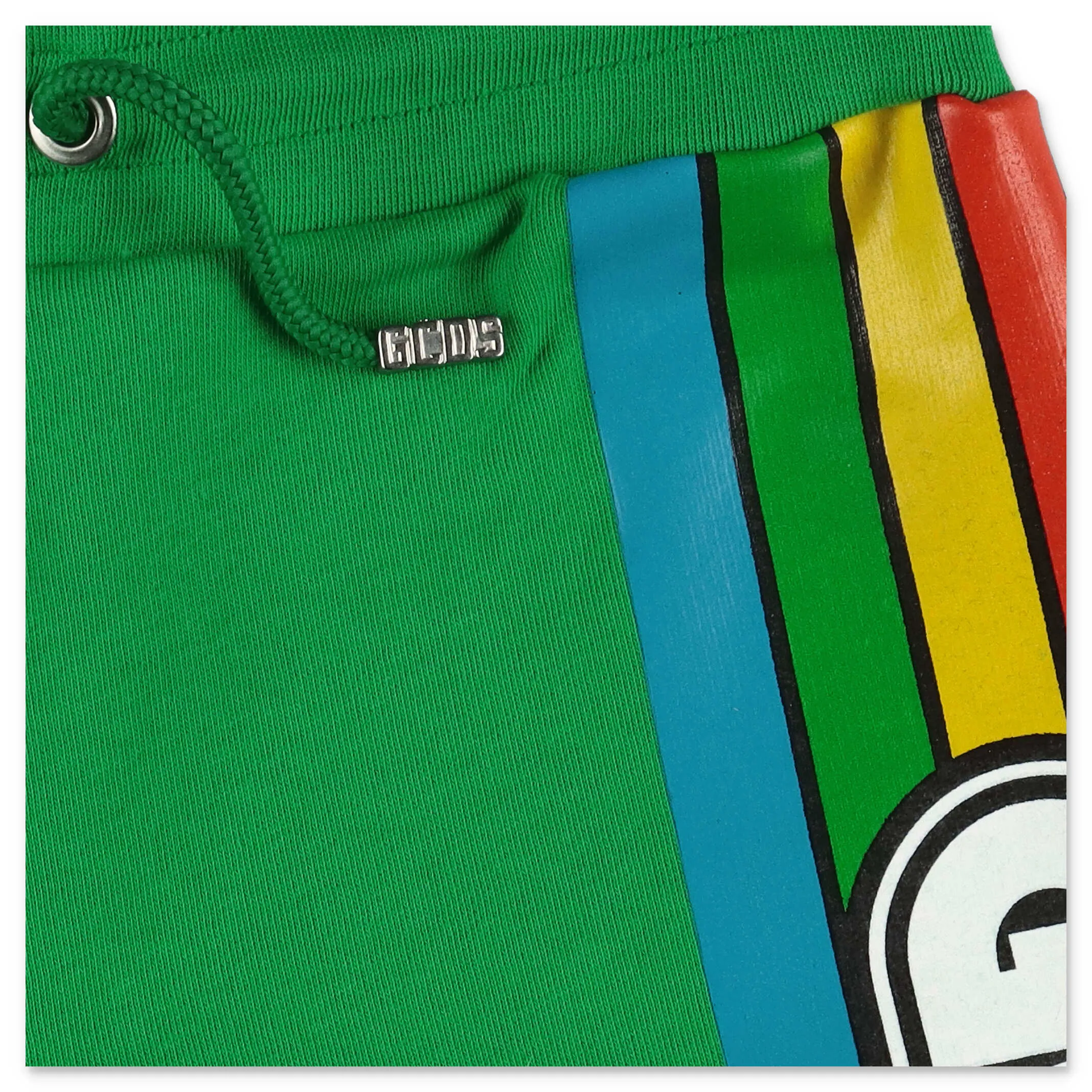 GCDS Kids Rainbow Stripe Logo Printed Shorts