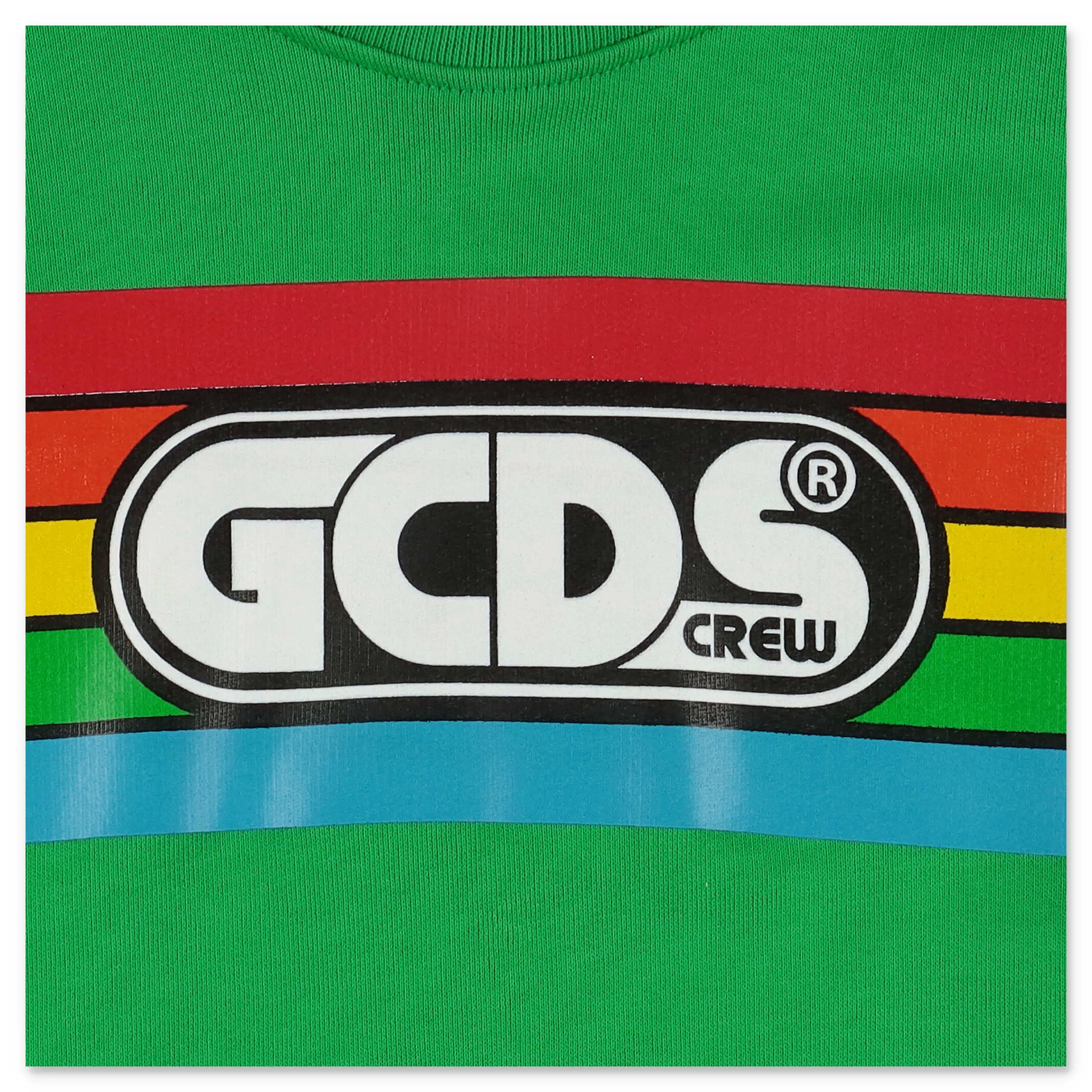 GCDS Kids Rainbow Stripe Logo Printed Sweatshirt