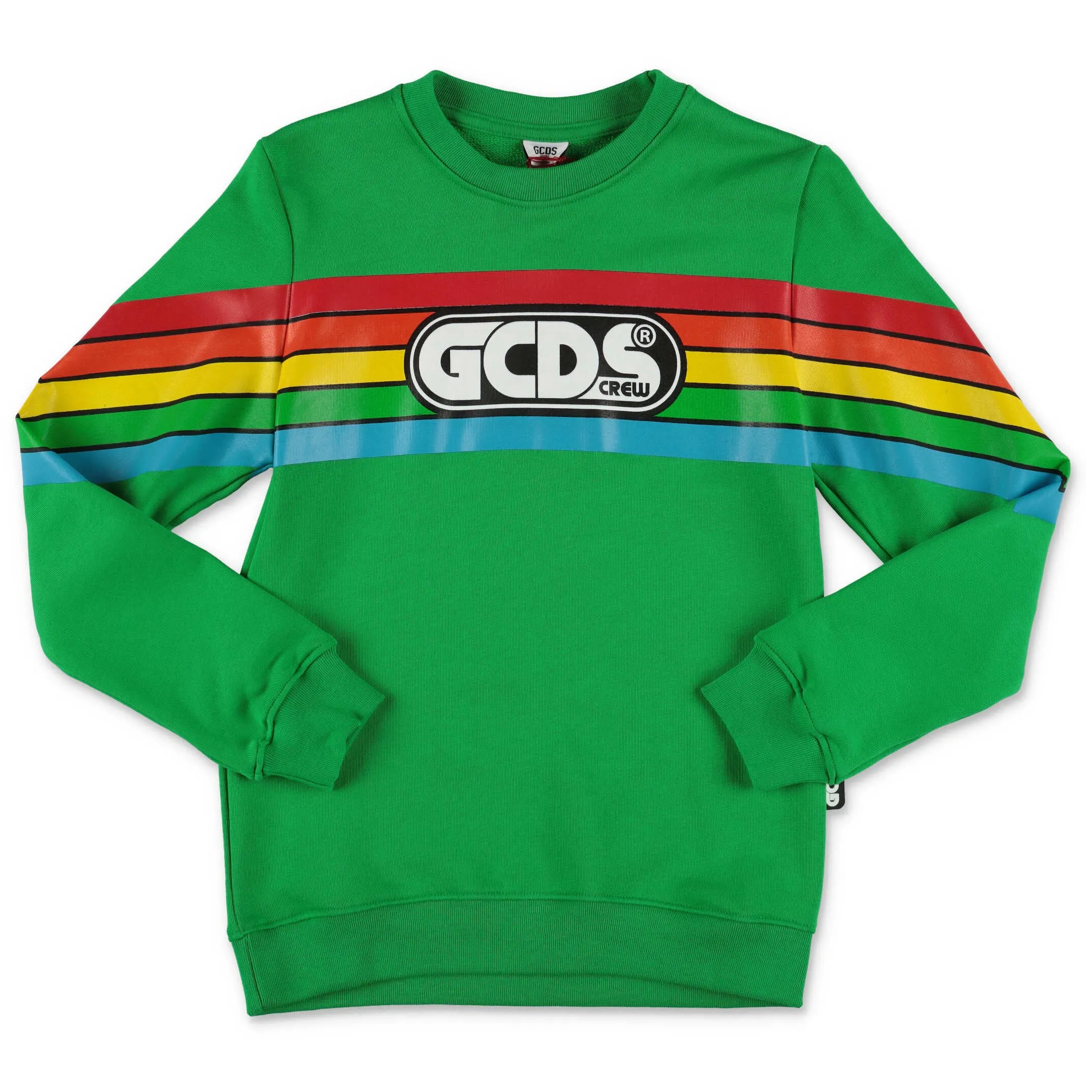 GCDS Kids Rainbow Stripe Logo Printed Sweatshirt